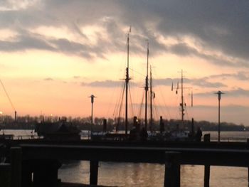 View of river at sunset