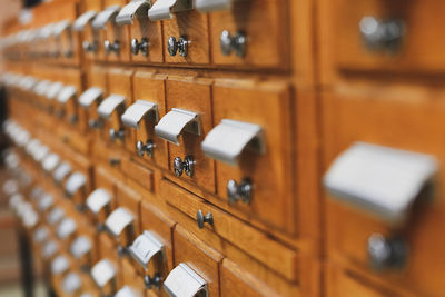 The library card or file catalog box.