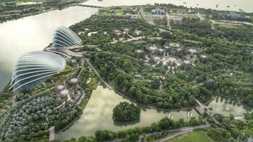 High angle view of cityscape