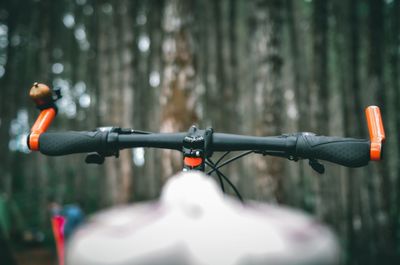 Close-up of bicycle in basket