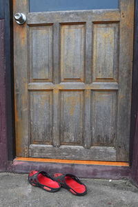 Close-up of wooden door