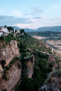 High angle view of landscape against sky