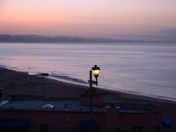 Scenic view of sea at sunset