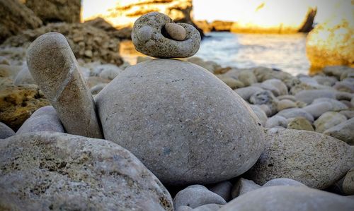 Stack of stones on beach