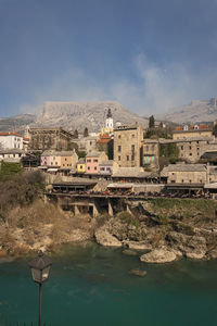 Cityscape of the city of mostar, bosnia and herzegovina