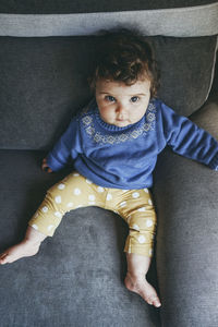 Portrait of cute boy at home