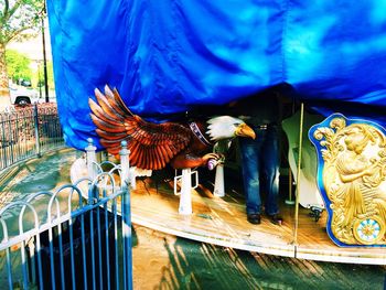 View of built structure against blue sky