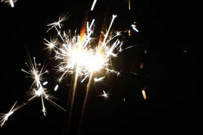 Firework display at night