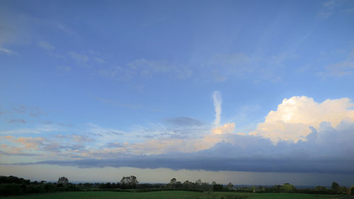 Scenic view of field against sky during sunset