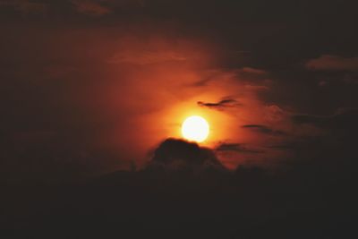 Silhouette of sun during sunset