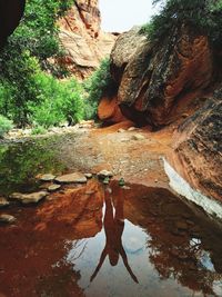 Scenic view of rock formation in sea