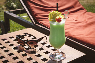 Close-up of  cocktail glass on table