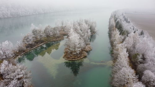Scenic view of lake during winter