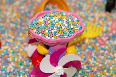 Close-up of multi colored toys