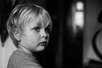 Close-up portrait of toddler boy