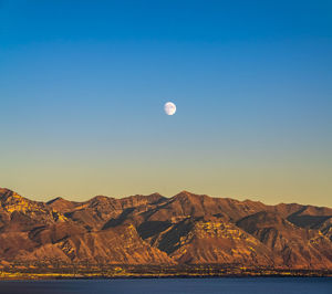 Scenic view of mountains against clear sky