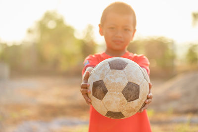 Close-up of soccer ball