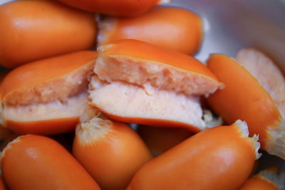 Close-up of chopped fruits in plate