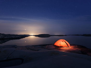 Tent at lake