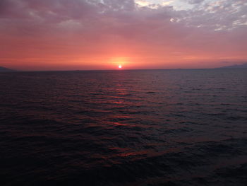 Scenic view of sea at sunset