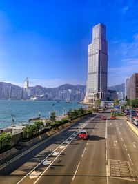 View of city buildings against sky