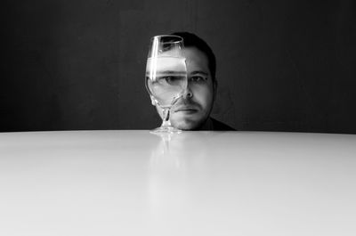 Low angle view of woman in bathroom