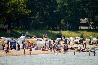 People enjoying at beach