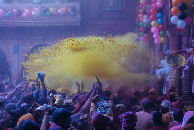 Group of people playing holi