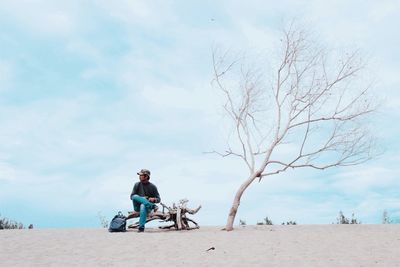 Man sitting on beach