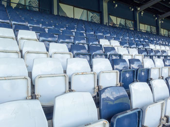 Empty chairs in stadium