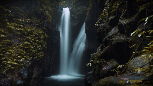 Scenic view of waterfall