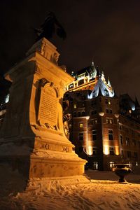 Illuminated building at night