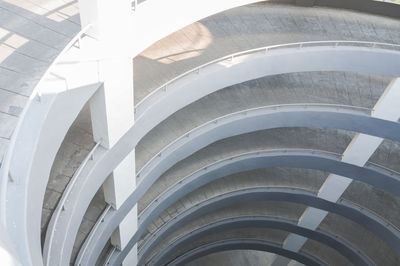 Low angle view of spiral staircase in building