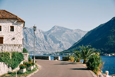 Scenic view of mountains against clear sky