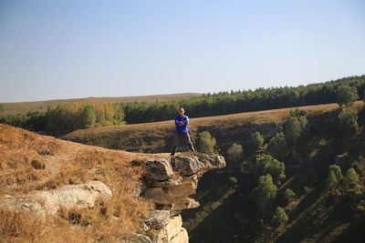 Mountain landscapes. travel to the mountains and gorge. humans and nature. high quality photo