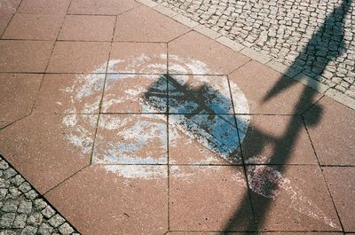 Close-up high angle view of shadow