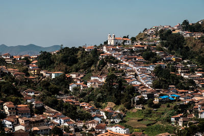 Cityscape against clear sky