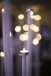 Close-up of illuminated candles