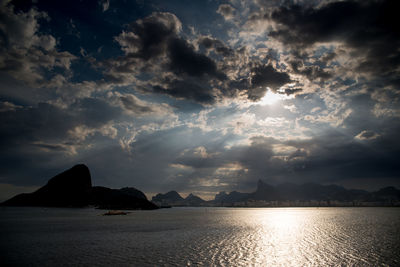 Scenic view of sea against sky at sunset