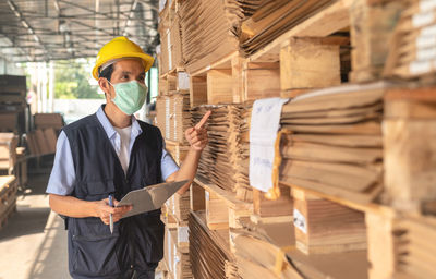 Portrait of man working in workshop