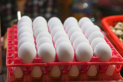 Buns of balut are being displayed on the table in ho thi ky street, ho chi minh city, vietnam