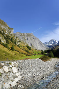 Scenic view of mountains against clear sky