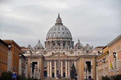 Cathedral against sky in city