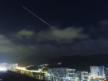 Illuminated cityscape at night