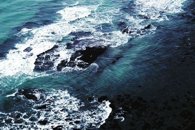 Close-up of wave on beach