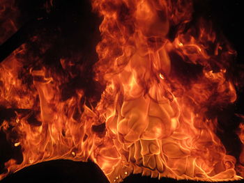 Close-up of fire against black background