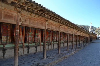 Exterior of old building against clear sky