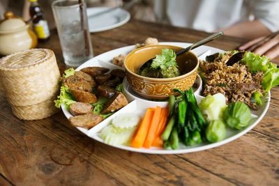 Close-up of food on table