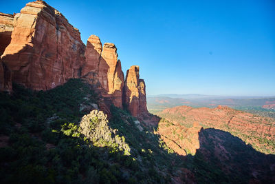 Low angle view of rock formations