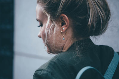 Close-up of young woman